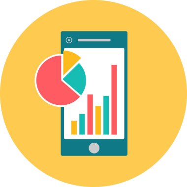 istatistik düz vektör simgesi