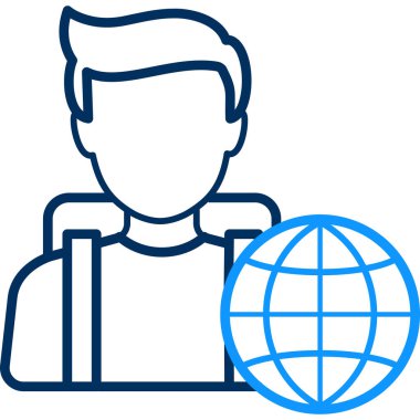 küresel simge modern ve basit, vektör illüstrasyonu 