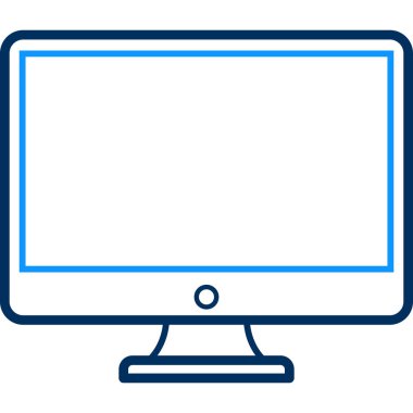 Bilgisayar monitörü simgesi. düz tasarım biçimi