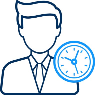 zaman yönetimi simgesi, vektör illüstrasyonu