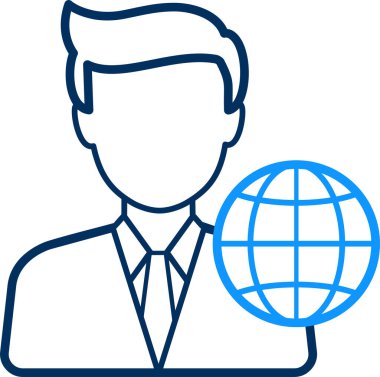 küresel simge modern ve basit, vektör illüstrasyonu 