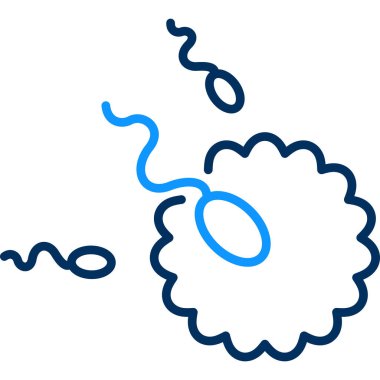 Beyaz arkaplandaki sperm simgesi, vektör illüstrasyonu