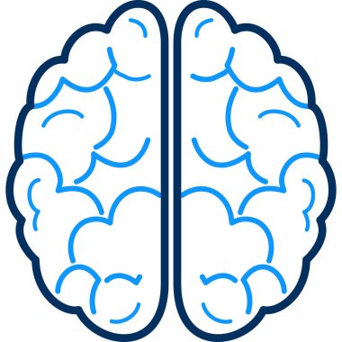 Çizgi film stili izole edilmiş vektör illüstrasyonundaki beyin simgesi