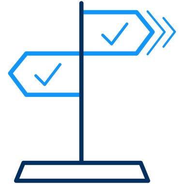 Yol işaretinin bir çizgi sanat tasarımının vektör çizimi