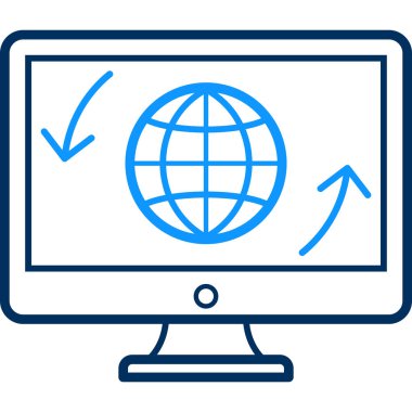 küresel simge modern ve basit, vektör illüstrasyonu 