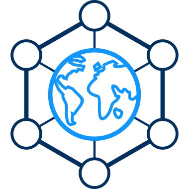 küresel simge modern ve basit, vektör illüstrasyonu 