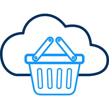 Alışveriş arabası simgesi modern ve basit, vektör illüstrasyonu 