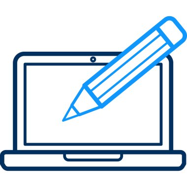 kalem ve defter simgesi modern ve basit, vektör illüstrasyonu 