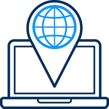 küresel simge modern ve basit, vektör illüstrasyonu 