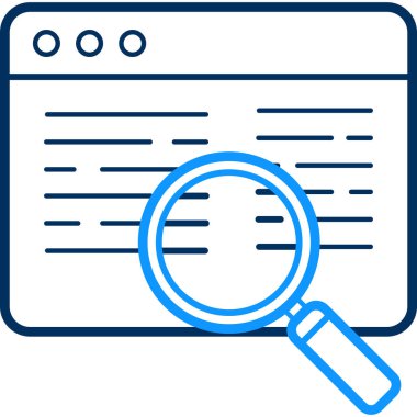 Web sayfası arama simgesi modern ve basit, vektör illüstrasyonu 