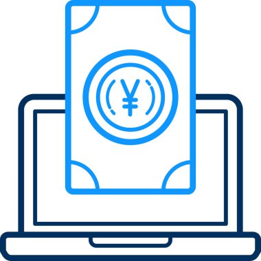 çevrimiçi para simgesi modern ve basit, vektör illüstrasyonu 