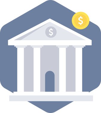 Banka simgesi modern ve basit, vektör illüstrasyonu 