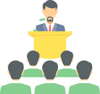 Konferans vektör simgesi modern basit vektör illüstrasyonu 