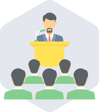 Konferans vektör simgesi modern basit vektör illüstrasyonu 