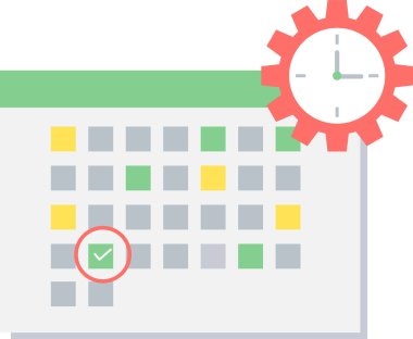 Tarih-Saat vektör simgesi modern basit vektör illüstrasyonu 