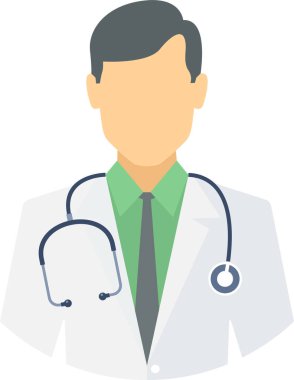 Doktor erkek vektör simgesi modern basit vektör çizimi 