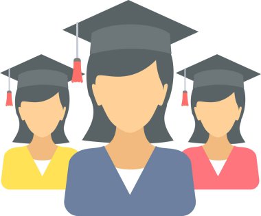 Öğrenciler vektör simgesi modern basit vektör çizimi 