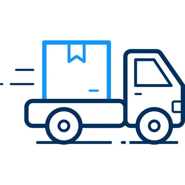 Ikona Linii Ciężarówki Ilustracja Wektor — Wektor stockowy