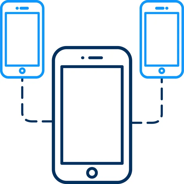 Téléphone Portable Avec Écran Blanc Sur Fond Blanc — Image vectorielle