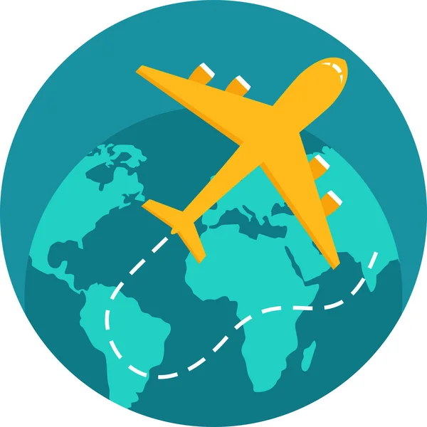 Avion Icône Globe Illustration Vectorielle — Image vectorielle