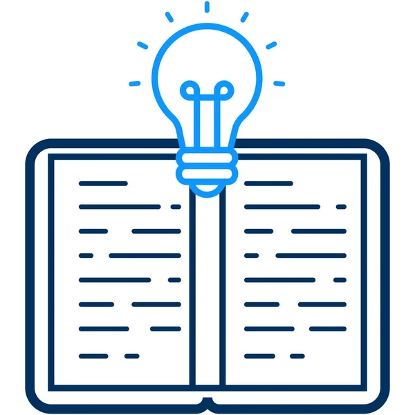 Ampul ve kitap simgesinin vektör çizimi