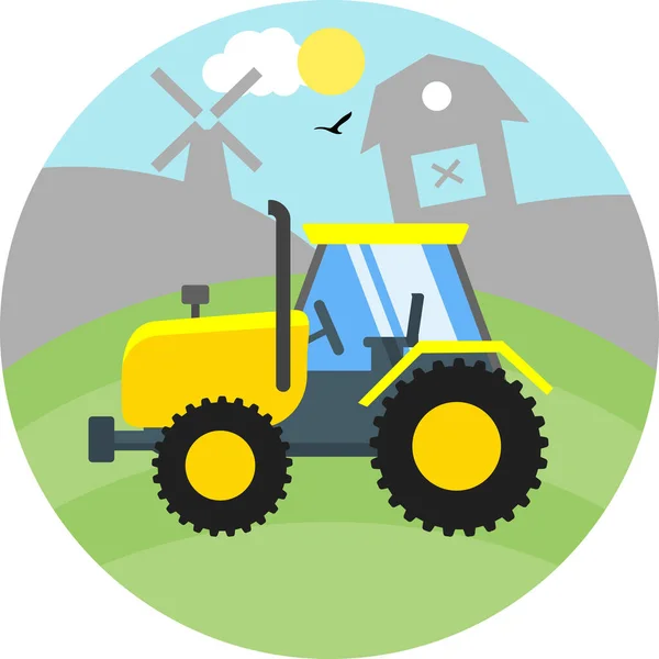 Tractor Icono Del Campo Ilustración Vectorial — Archivo Imágenes Vectoriales