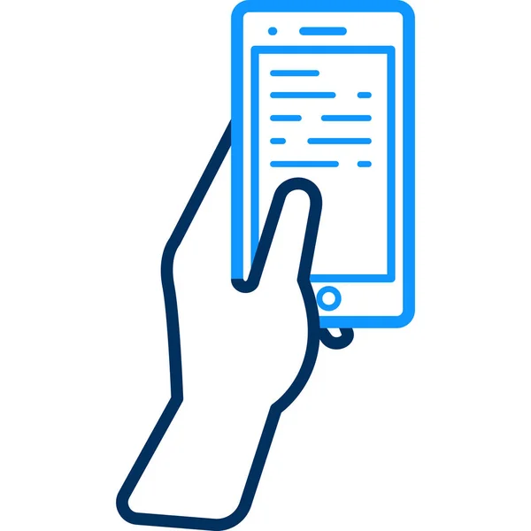 Main Tenant Smartphone Avec Icône Téléphone Mobile Illustration Vectorielle — Image vectorielle
