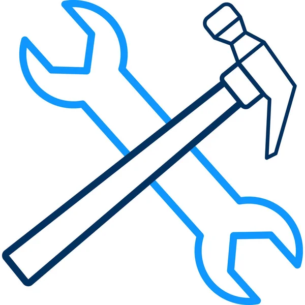Значок Гайкового Ключа Викрутки Стиль Двокольоровий Плоский Символ Синій Сірий — стоковий вектор