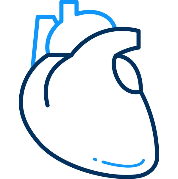 Иконка Человеческого Сердца Стиле Контура Выделена Белом Фоне Медицинский Символ — стоковый вектор