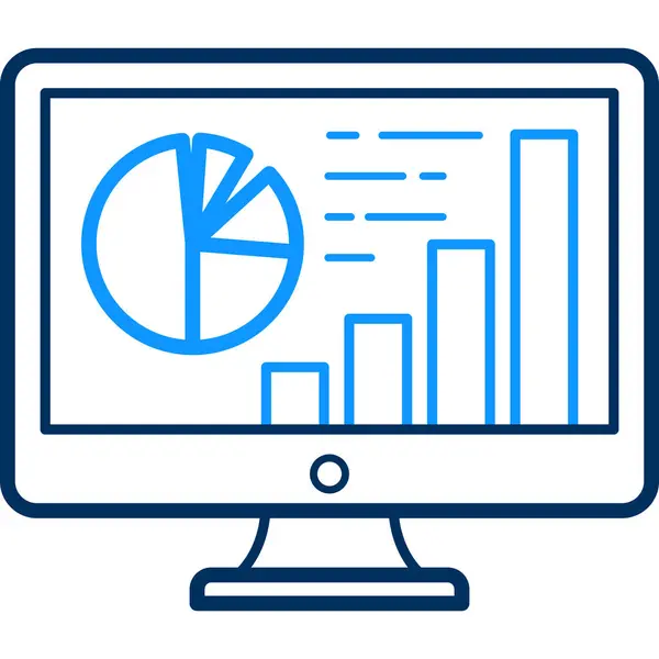 Diagramm Auf Dem Monitor Symbol Modern Und Einfach Vektorillustration — Stockvektor