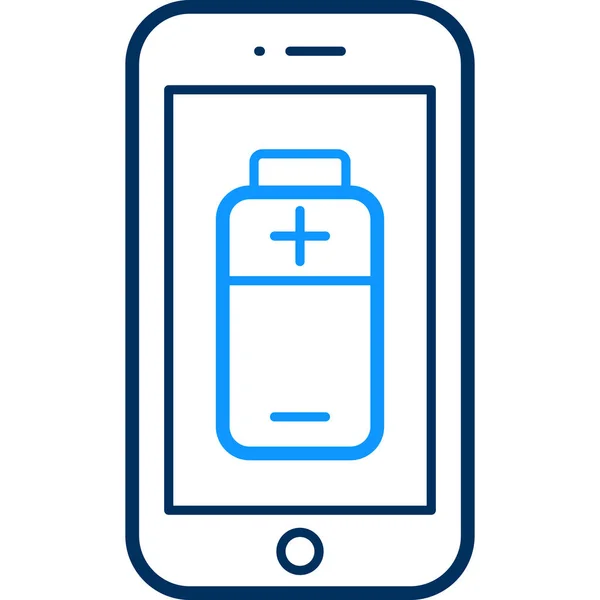 Icône Batterie Téléphone Portable Moderne Simple Illustration Vectorielle — Image vectorielle