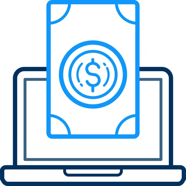 Online Money Icon Modern Simple Vector Illustration — Stock Vector