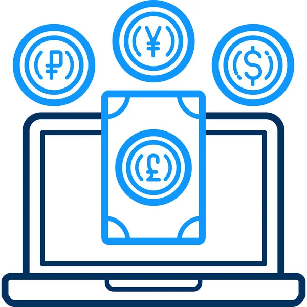 Ícone Dinheiro Online Moderno Simples Ilustração Vetorial —  Vetores de Stock