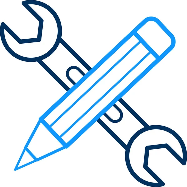 Олівець Значок Ключа Сучасна Проста Векторні Ілюстрації — стоковий вектор