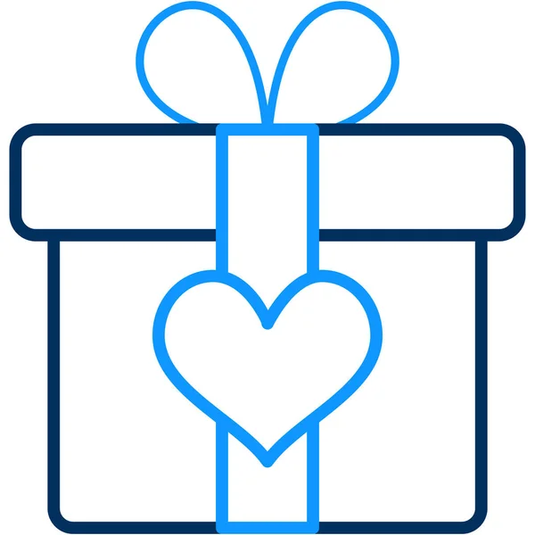 Día San Valentín Icono Regalo Moderno Simple Vector Ilustración — Vector de stock