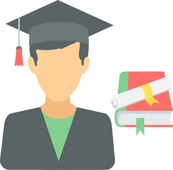 Graduate Boy Vector Icon Modern Simple Vector Illustration — 스톡 벡터