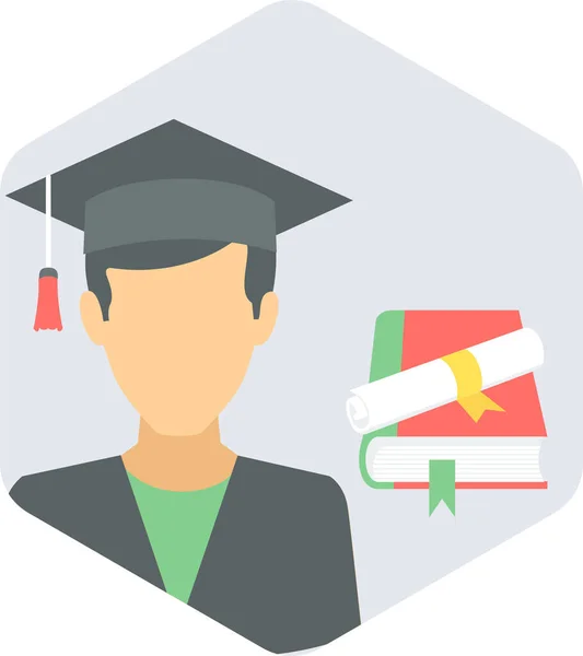 Graduate Boy Vector Icon Modern Simple Vector Illustration — 스톡 벡터