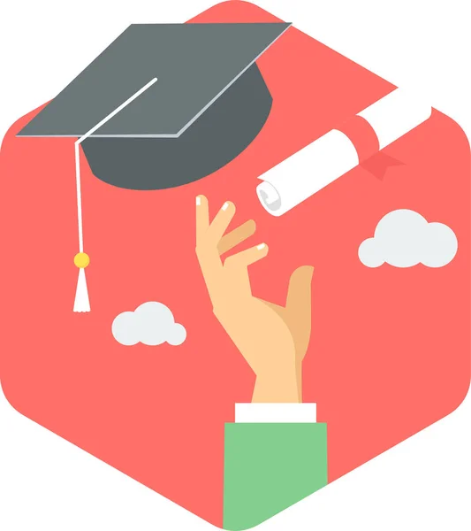 Graduation Vector Icon Modern Simple Vector Illustration — Stock Vector