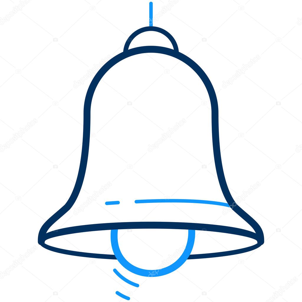 bell icon in isometric 3d style isolated on white background