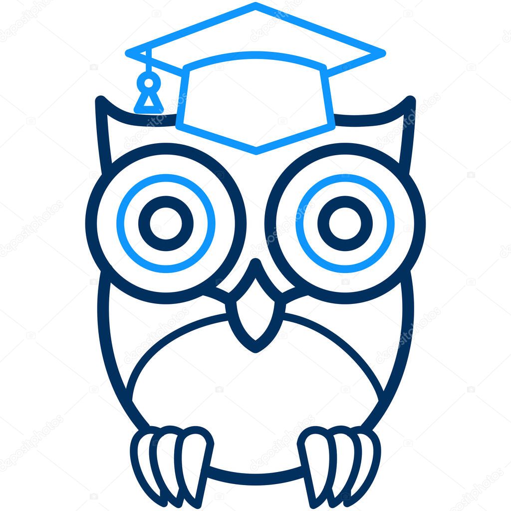 owl in graduation cap icon. vector illustration