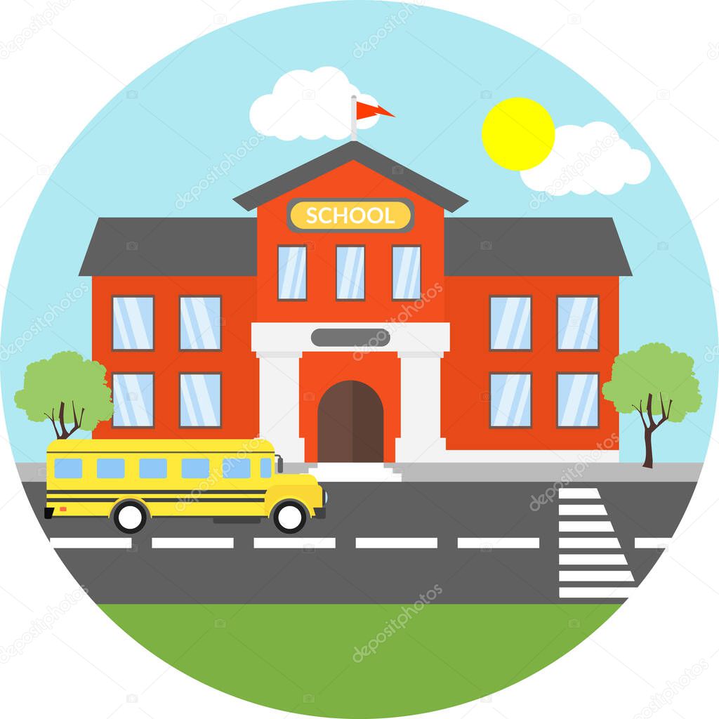 school building vector illustration