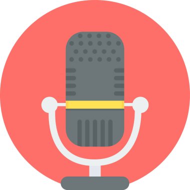 MIC simgesi modern ve basit, vektör illüstrasyonu 