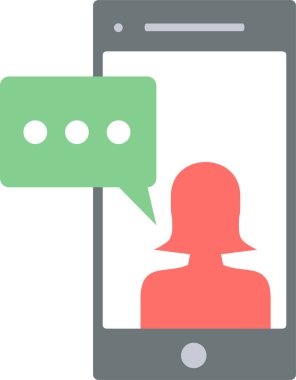 Mobil SMS simgesi modern ve basit, vektör illüstrasyonu 