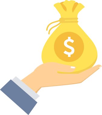 Para Torbası simgesi modern ve basit, vektör illüstrasyonu 