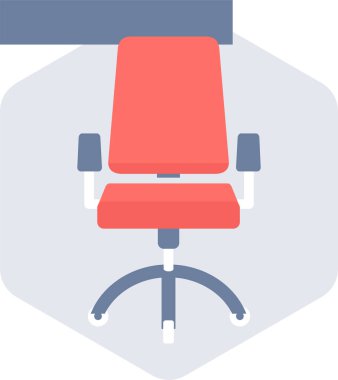 Ofis Sandalyesi vektör simgesi modern basit vektör illüstrasyonu 