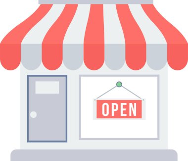 Mağaza vektör simgesini aç Modern basit vektör çizimi 