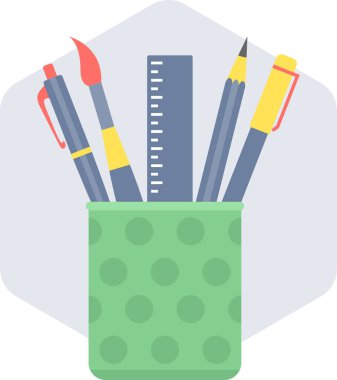 Kalem kutusu vektör simgesi modern basit vektör illüstrasyonu 