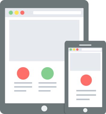 Tepkili tasarım vektör simgesi modern basit vektör illüstrasyonu 