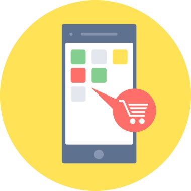 Alışveriş Uygulaması simgesi modern ve basit, vektör illüstrasyonu 