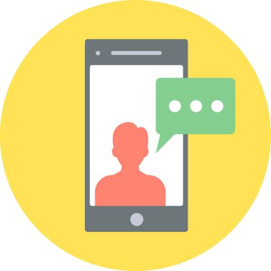 SMS simgesi modern ve basit, vektör illüstrasyonu 